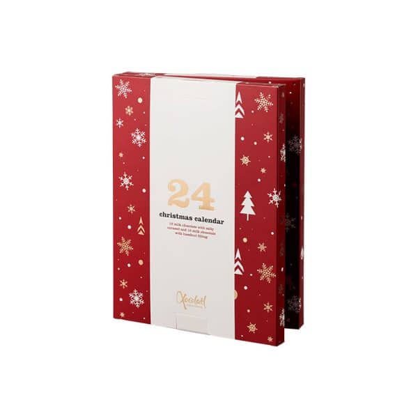 Xocolatl - Vinterland Rød - Julekalender med Mælkechokolade