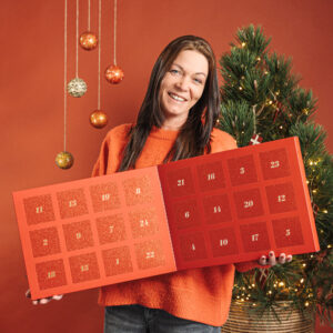 Red Magic julekalender m/ chokolade, lakrids & karamel fra Cocoture - 460g