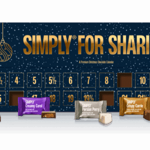Simply Chocolate Julekalender Simply for Sharing, 600g.